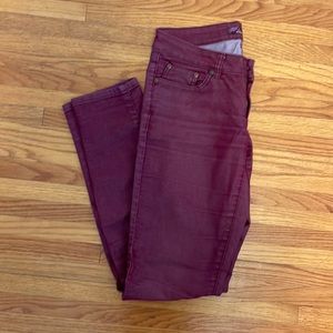 Prana Kara Burgandy Jeans, Straight Leg, Slim Fit, GUC